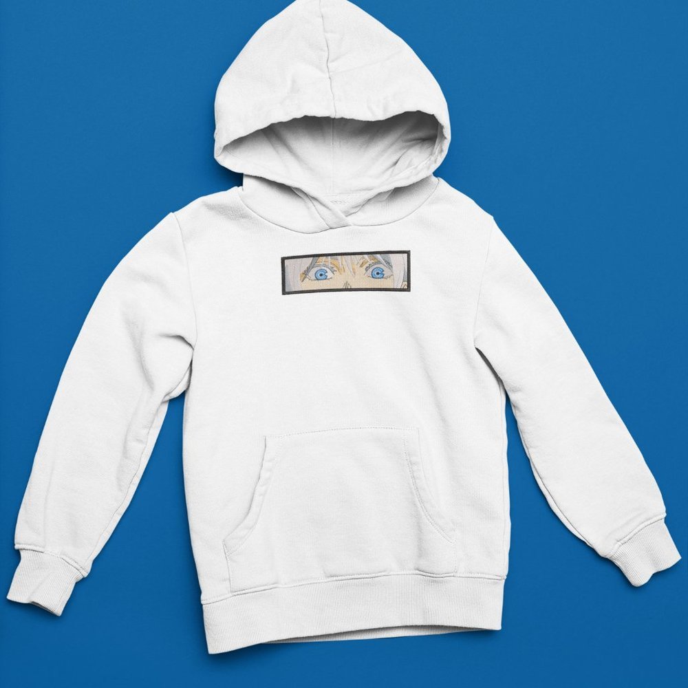 New- White&black Embroidered anime box hoodies